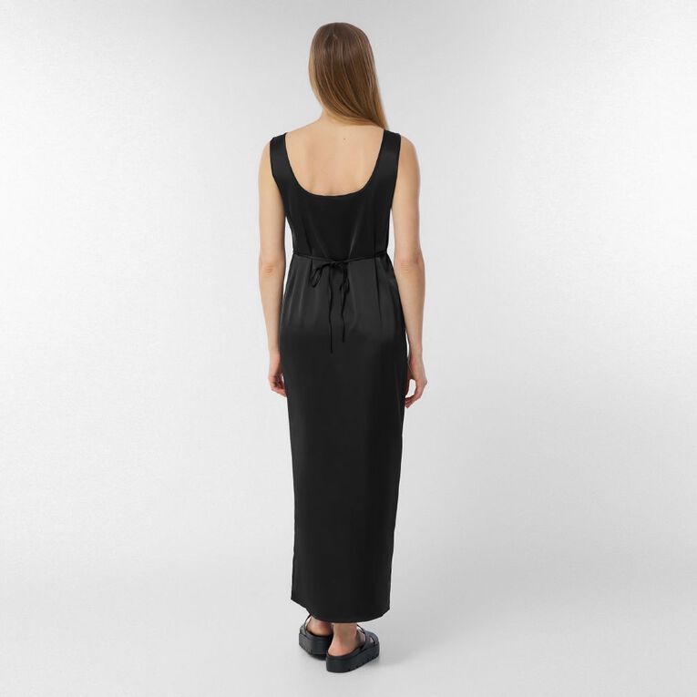 H&H Women's Event Sleeveless Satin Dress, Black, hi-res