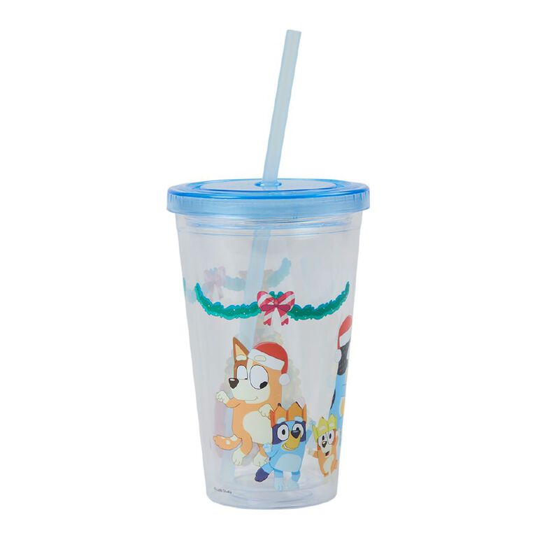 Bluey Christmas DW Tumbler And Straw Family, , hi-res