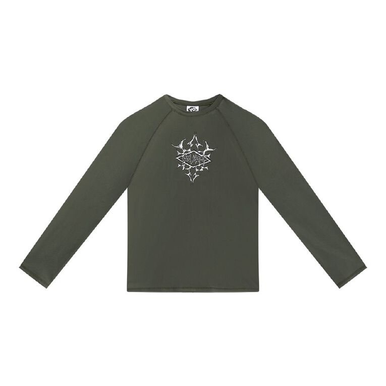 Young Original Long Sleeve Rash Vest, Green Dark, hi-res