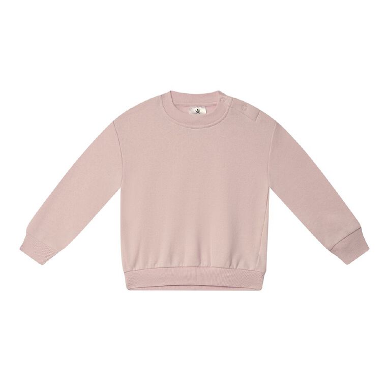 Young Original Babies' Plain Crew Sweatshirt, Pink Light CRADLE PNK, hi-res