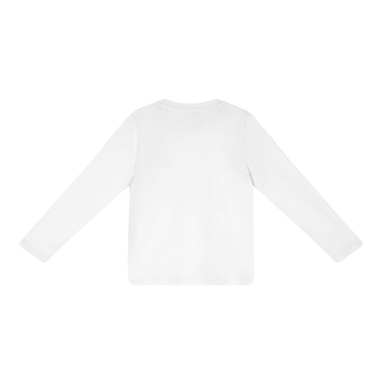 Young Original Plain Long Sleeve Tee, White, hi-res