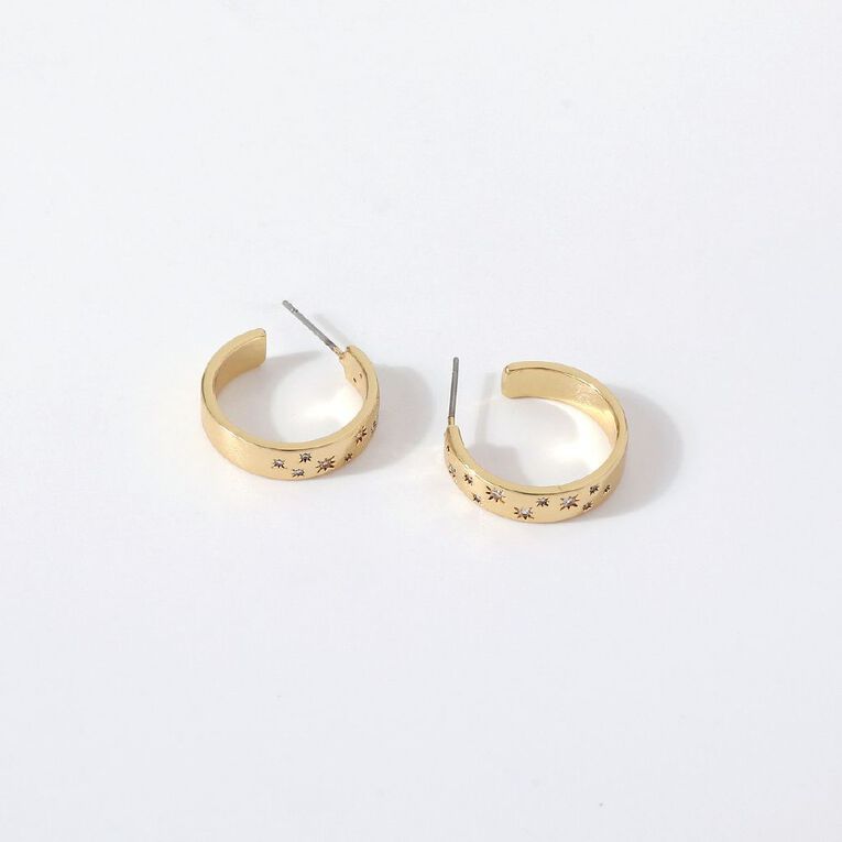 Cubic Zirconia Hoop Earrings, , hi-res