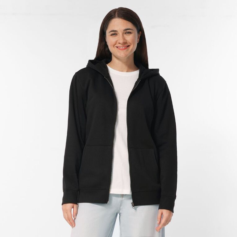 H&H Women's Zip-Thru Hoodie Sweat, Black, hi-res