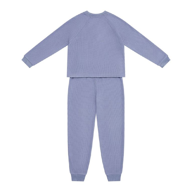 H&H Boys' Waffle Pyjama Set, Blue Mid, hi-res