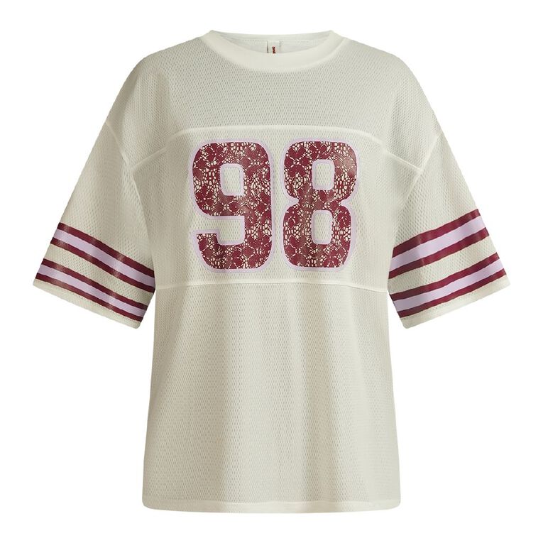 BRDRLESS Riley Sport Tee, White, hi-res