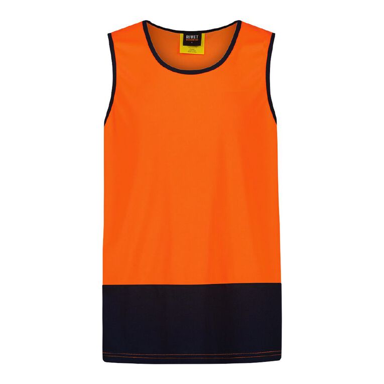 Rivet Compliant Fluoro Singlet, Orange/Fluro, hi-res