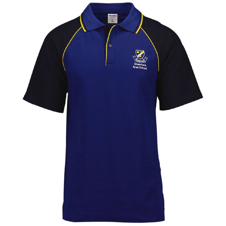 Schooltex Onewhero Area School Short Sleeve Polo with Embroidery, Royal/Navy, hi-res