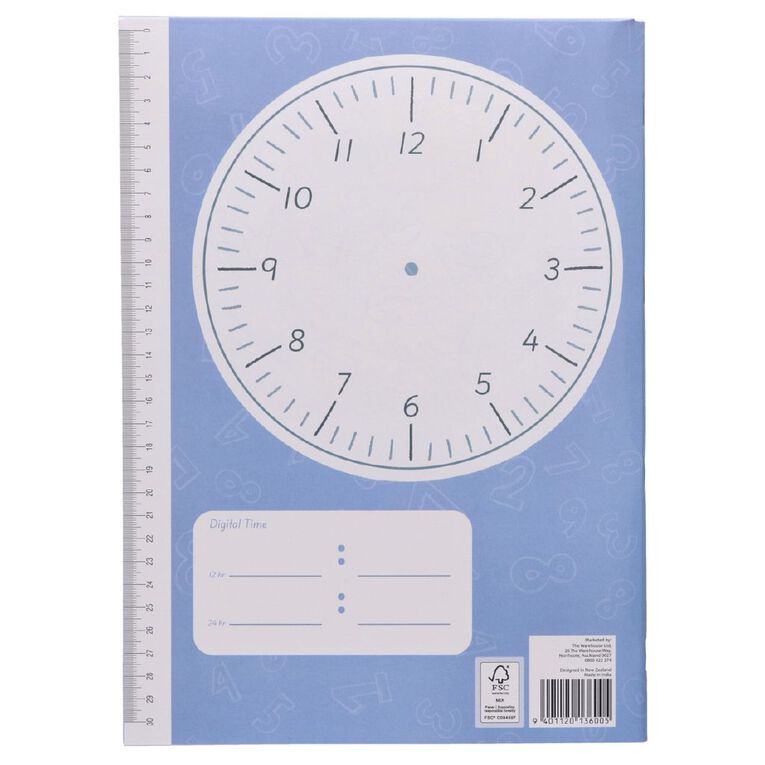 WS Maths 2 Rua 7mm Quad & Unruled 32 Leaf with Margins Blue, , hi-res
