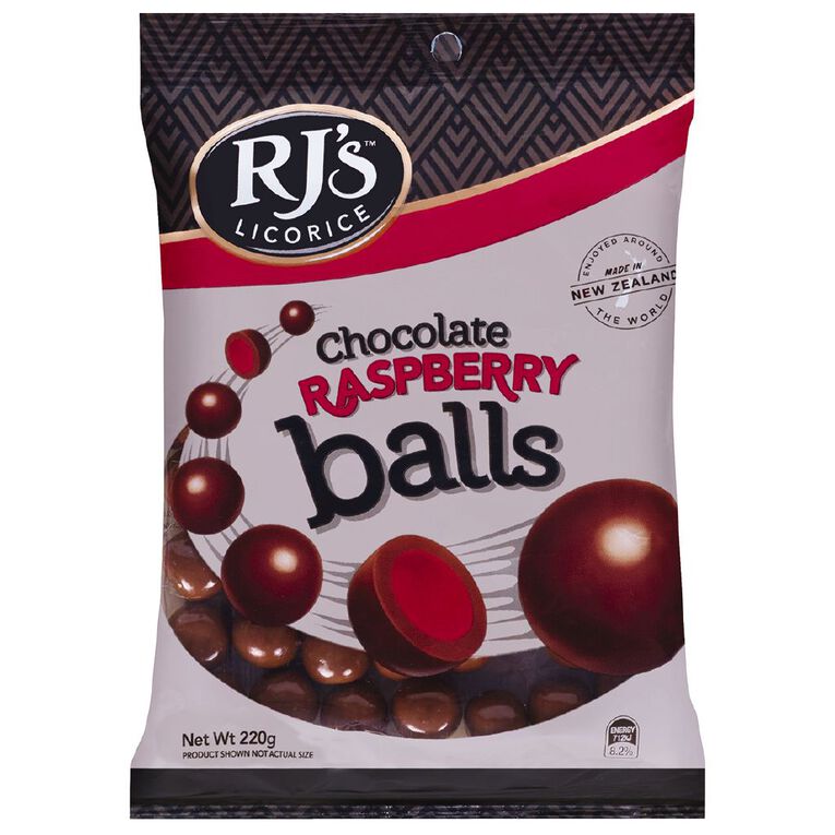 RJ's Chocolate Raspberry Balls 220g, , hi-res