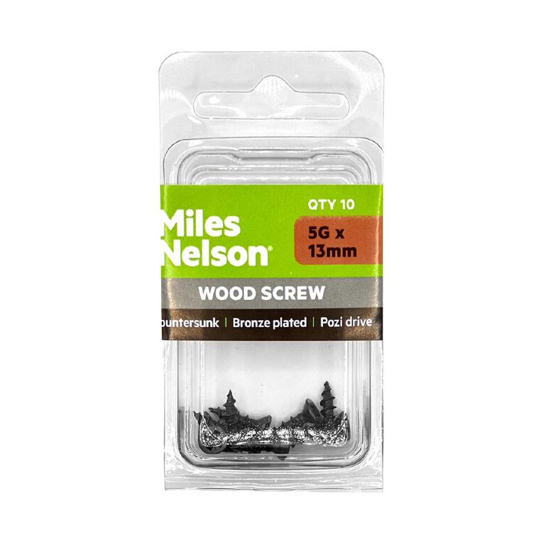 Miles Nelson Bronze Pozi Drive Countersunk Screw 5gx13mm 10 Pack, , hi-res