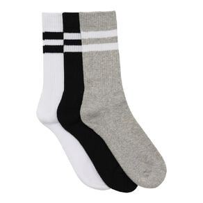 H&H Women's Striped Crew Socks 3 Pack