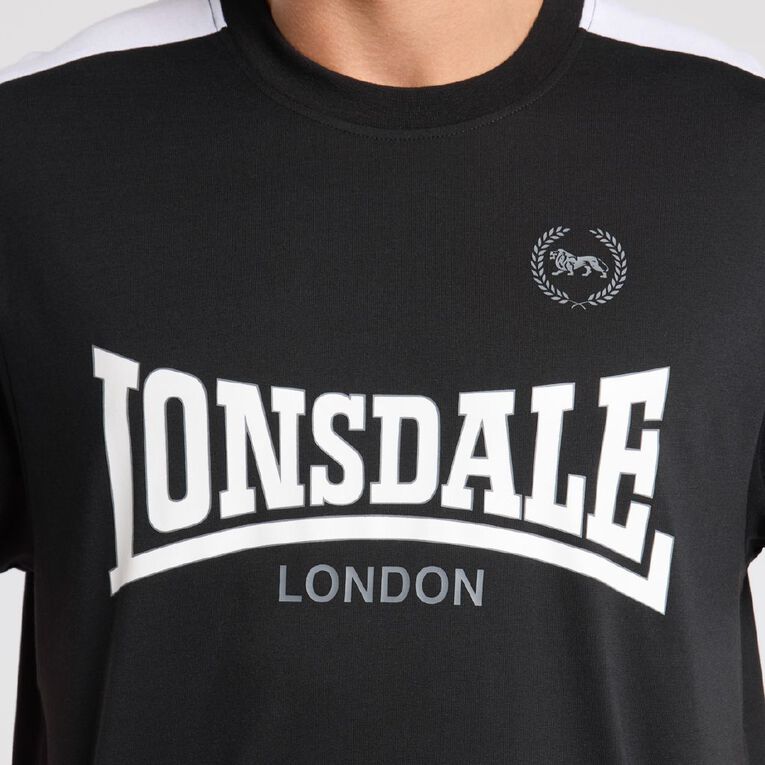 Lonsdale Men's Boxy Crew Neck Tee, Black, hi-res