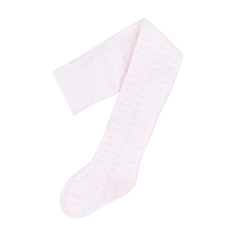 Underworks Infants' Pointelle Tights 1 Pack, Pink, hi-res