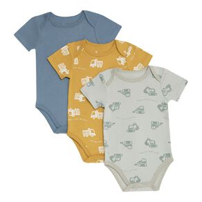 Young Original Babys' Short Sleeve Printed Bodysuit 3 Pack