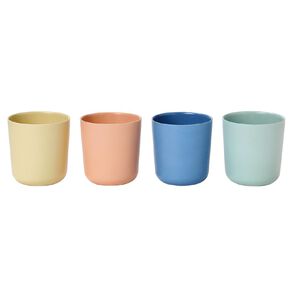 Living & Co Kids Bamboo Mix Tumbler 4 Pack Multi-Coloured 330ml