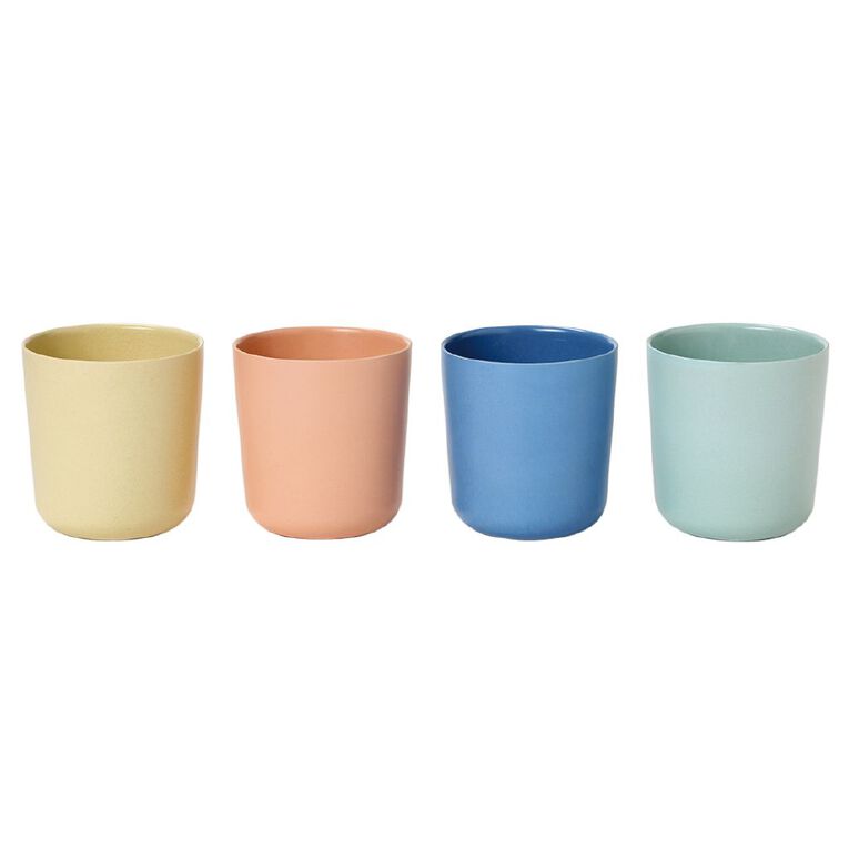 Living & Co Kids Bamboo Mix Tumbler 4 Pack Multi-Coloured 330ml, , hi-res