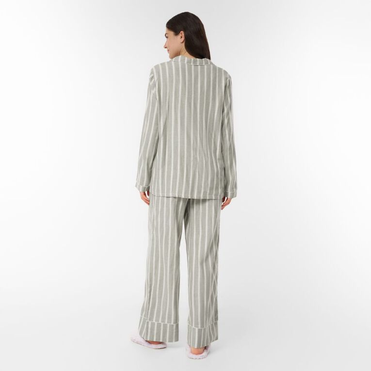 H&H Women's Boyfriend Flannelette Pyjama Set, Green Light, hi-res