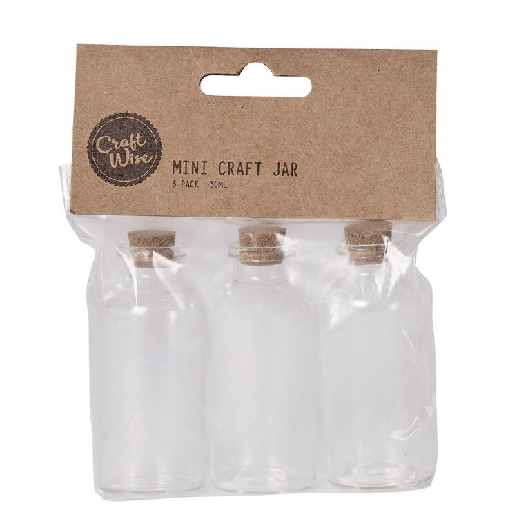 Uniti Mini Craft Jar 30ml Clear 3 Pack, , hi-res