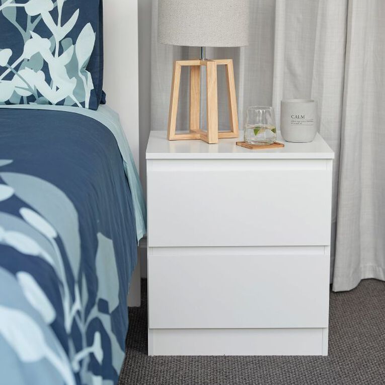 Living Co Whistler Bedside Table White White The Warehouse