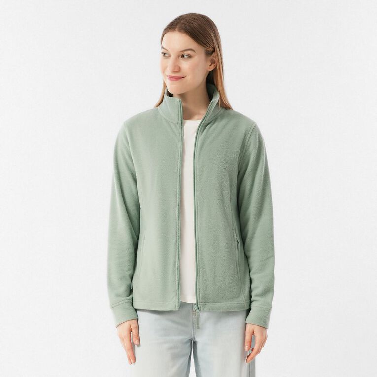 H&H Women's Microfleece Zip-Thru, Green Light, hi-res