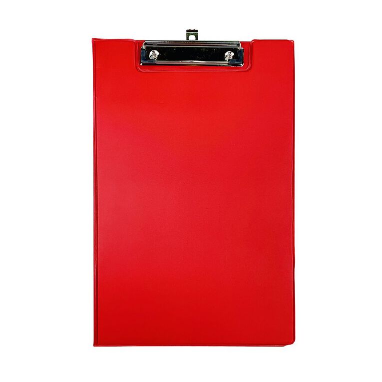 WS Clipboard Double PVC Red Mid Foolscap, , hi-res