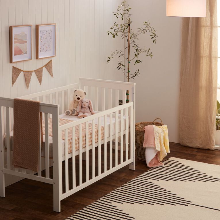 Babywise Drop Side Cot White White The Warehouse