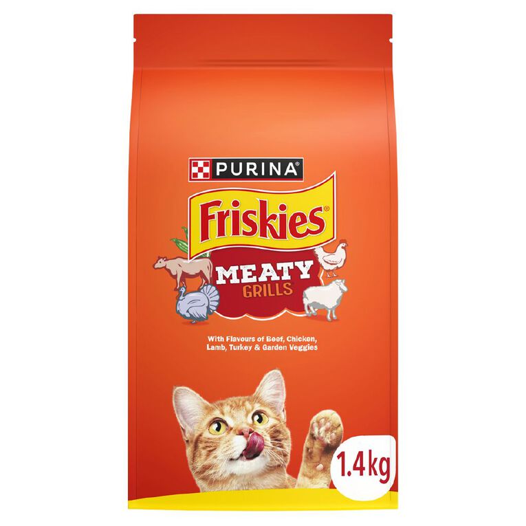 Friskies Meaty Grills Dry Cat Food 1.4kg, , hi-res