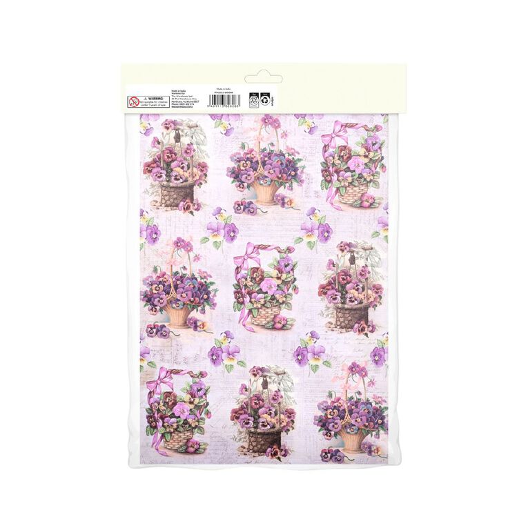 Uniti Decoupage Paper Floral 4 Sheets Assorted A4, , hi-res