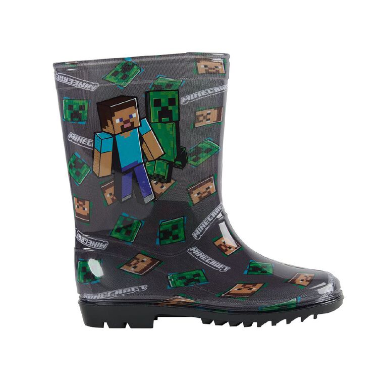 Minecraft Senior Kids' PVC Gumboots, Grey, hi-res