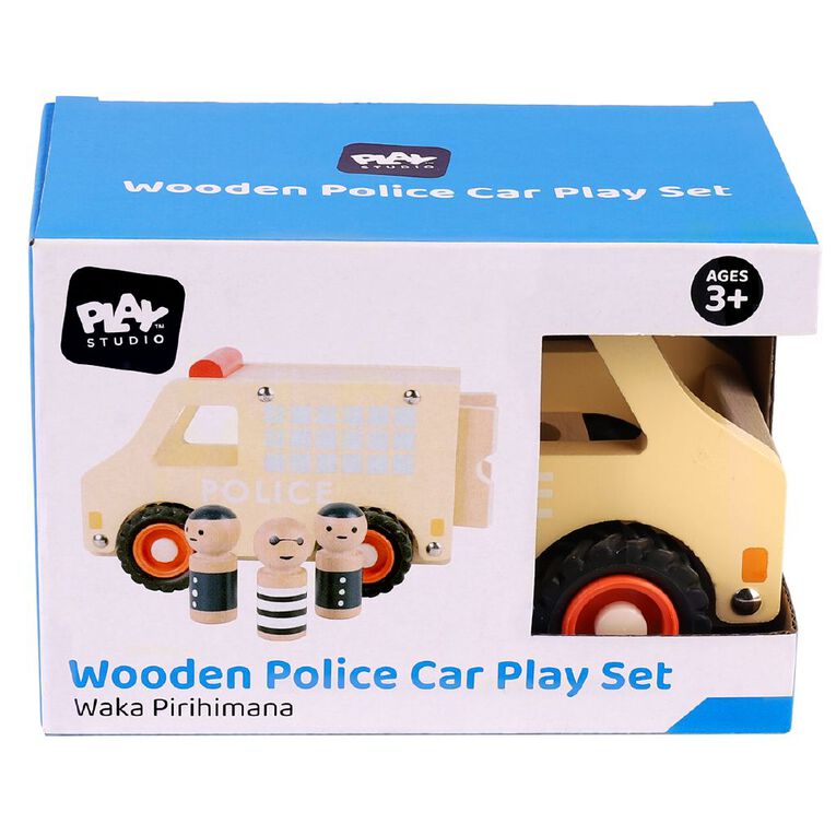 Play Studio Wooden Police Car Play Set, , hi-res