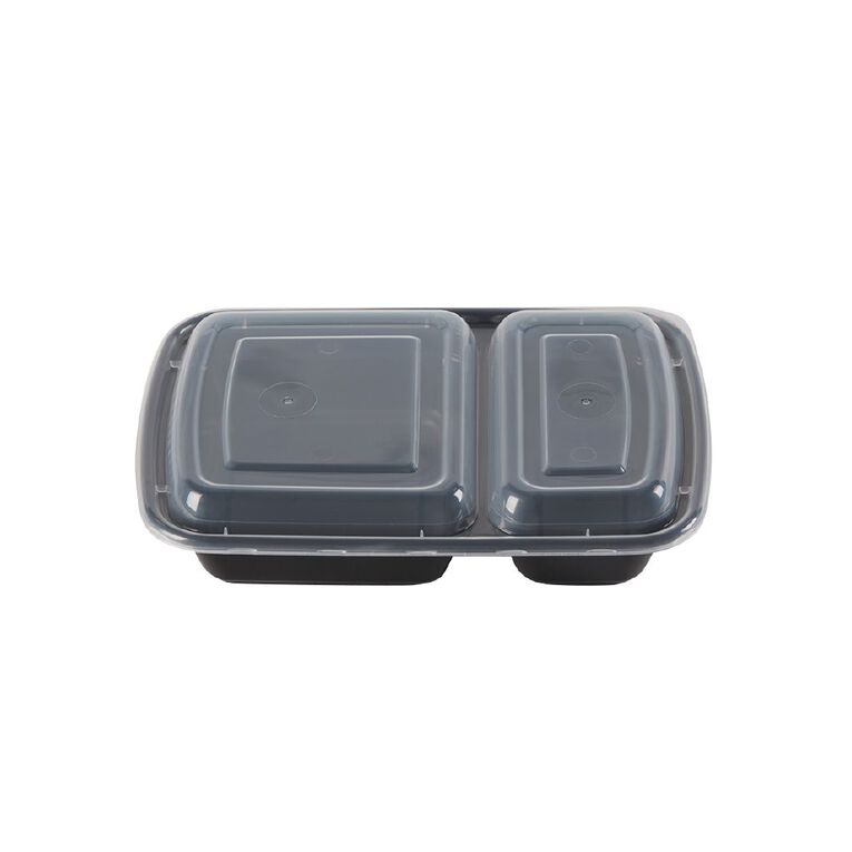 Living & Co 10 Pack Divided Meal Prep Black, , hi-res
