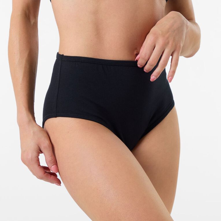 H&H Women's Cotton Comfort Full Briefs, Black, hi-res