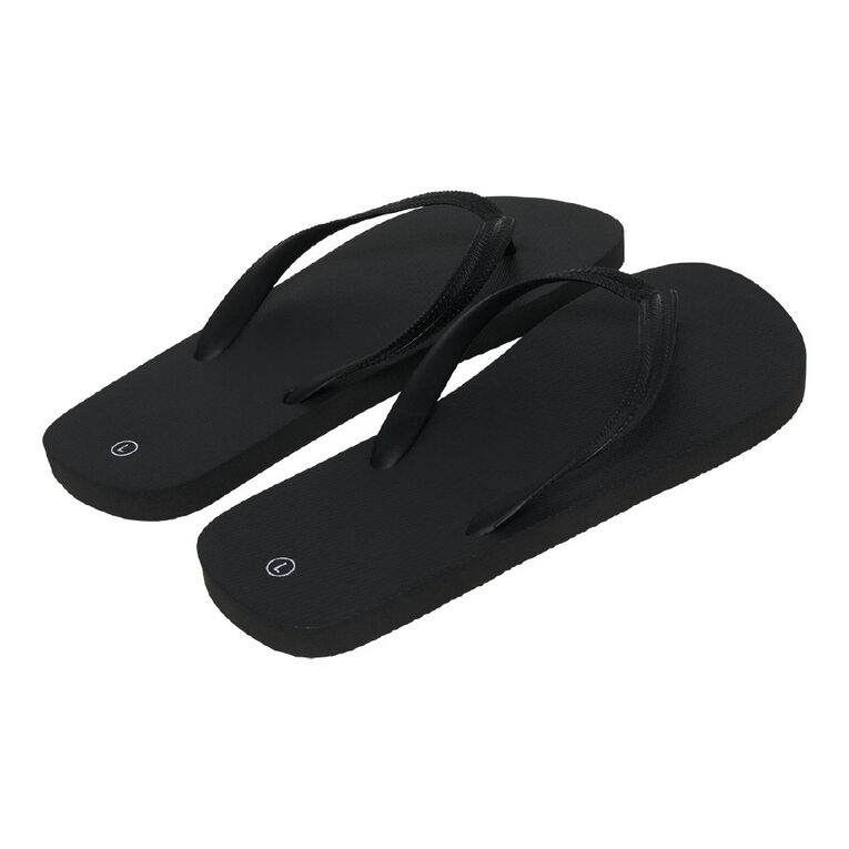 H&H Men's Plain Jandals, Black, hi-res