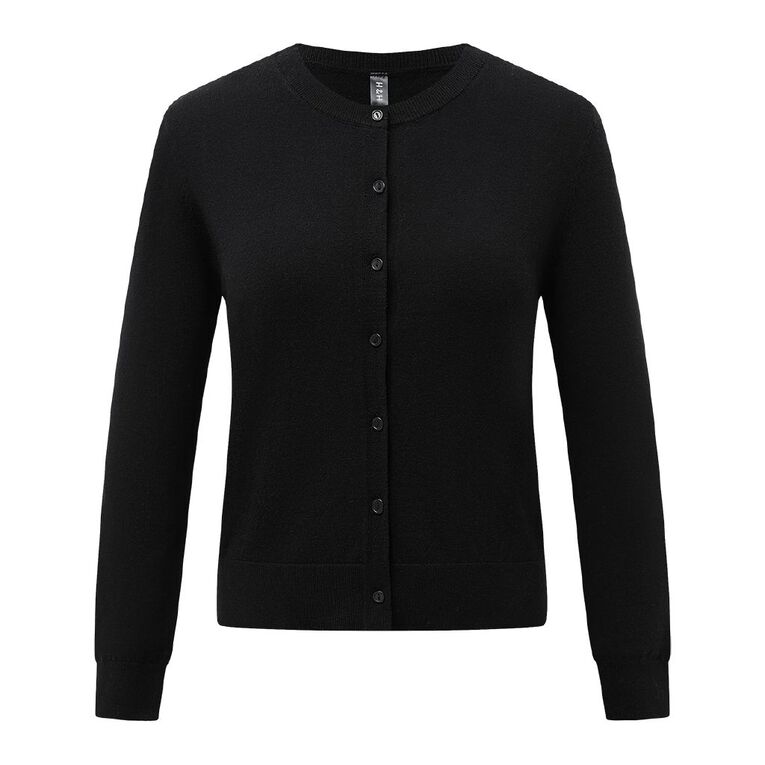 H&H Women's Essential Cardigan, Black, hi-res