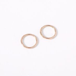 Sterling Silver Rose Gold Plated Plain Sleeper Earrings 13mm