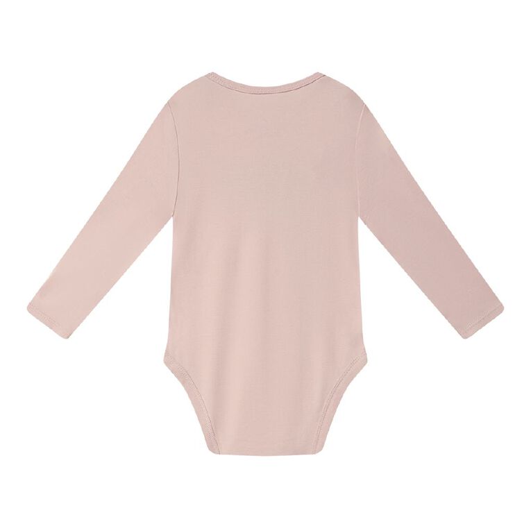 Young Original Babies' Long Sleeve Printed Bodysuit, Pink Light, hi-res