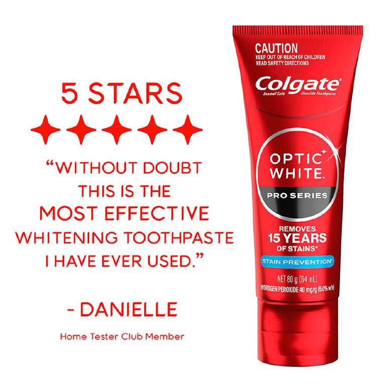 Colgate Optic White Pro Series Stain Shield Toothpaste 80g, , hi-res