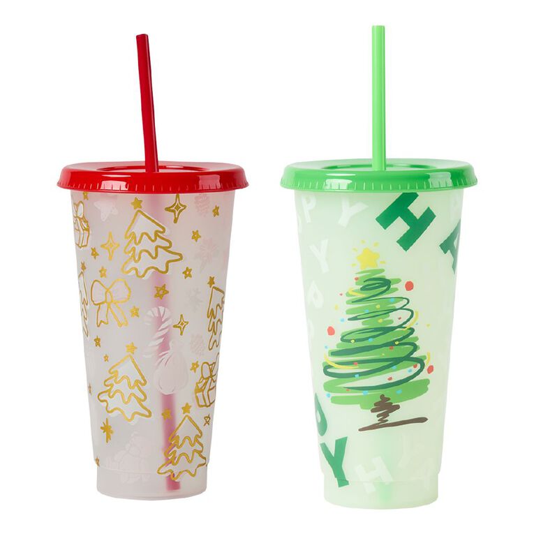 Wonderland Colour Changing Tumbler Christmas Tree Green/White, , hi-res