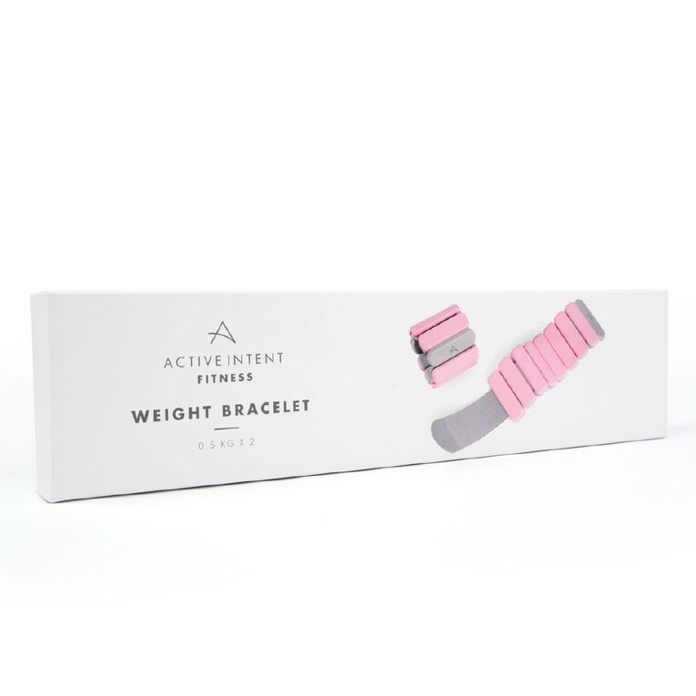 Active Intent Fitness Silicone Weight Bracelet 0.5kg Pink 2 Pack, , hi-res