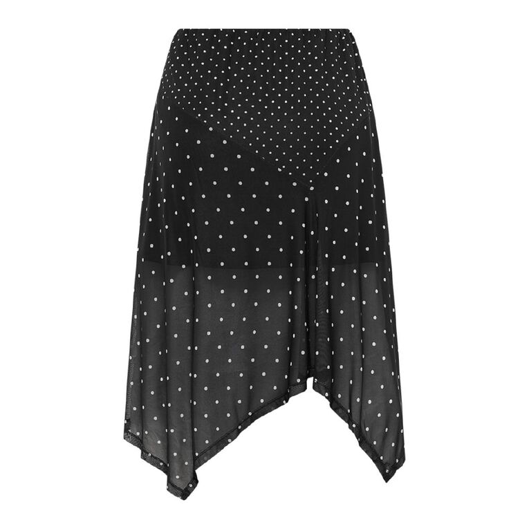 BRDRLESS Talia Assymmetrical Skirt, Black/White, hi-res