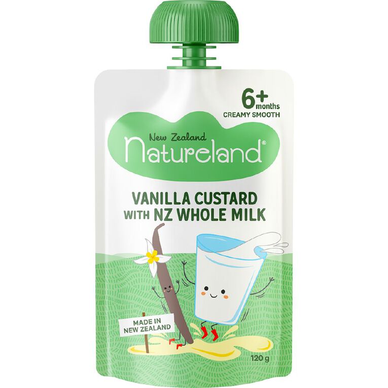 Natureland Vanilla Custard Pouch 120g, , hi-res
