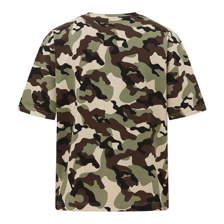 Garage Men's Boxy Tee French Terry, Khaki, hi-res