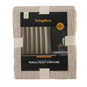Living & Co Pencil Pleat Curtains Sand