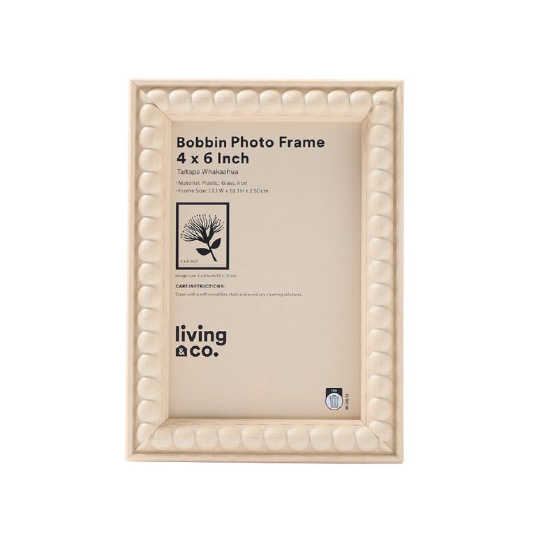 Living & Co Bobbin Frame 4in x 6in Natural, , hi-res