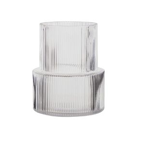 Living & Co Wide Fluted Glass Vase 16 x 20cm