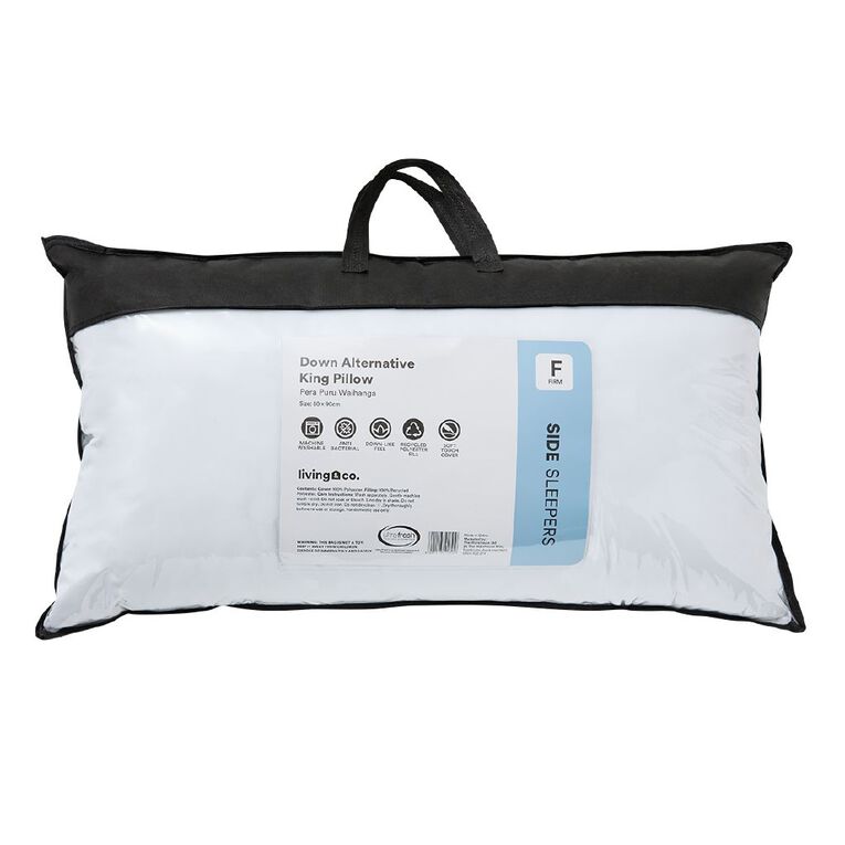 Living & Co Pillow Down Alternative King Firm White, , hi-res
