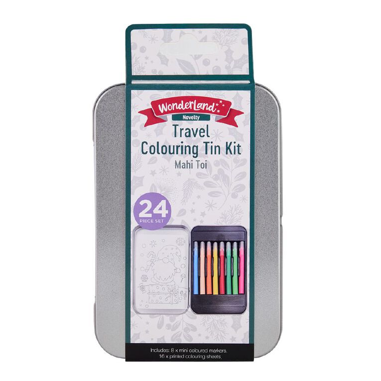 Wonderland Novelty Tin Travel Colouring Kit, , hi-res