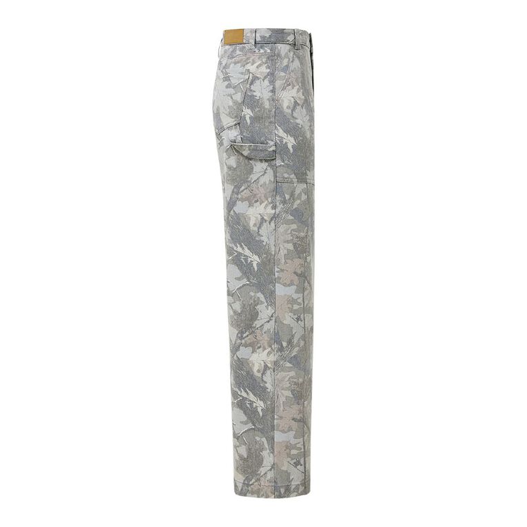 H&H Women's High Rise Camo Straight Leg Carpenter Jeans, Brown Light, hi-res