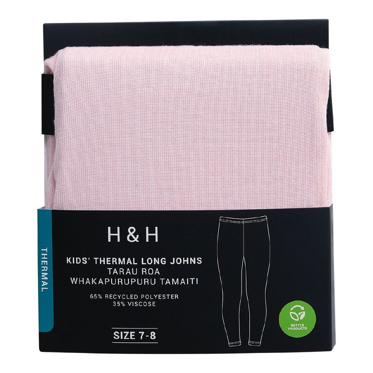 H&H Kids' Thermal Long Johns, Pink Light, hi-res