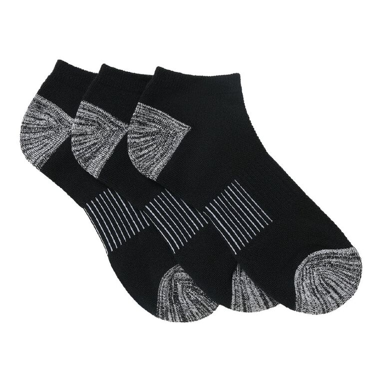Active Intent Women's Cushioned Low Cut Socks 3 Pack, Black, hi-res